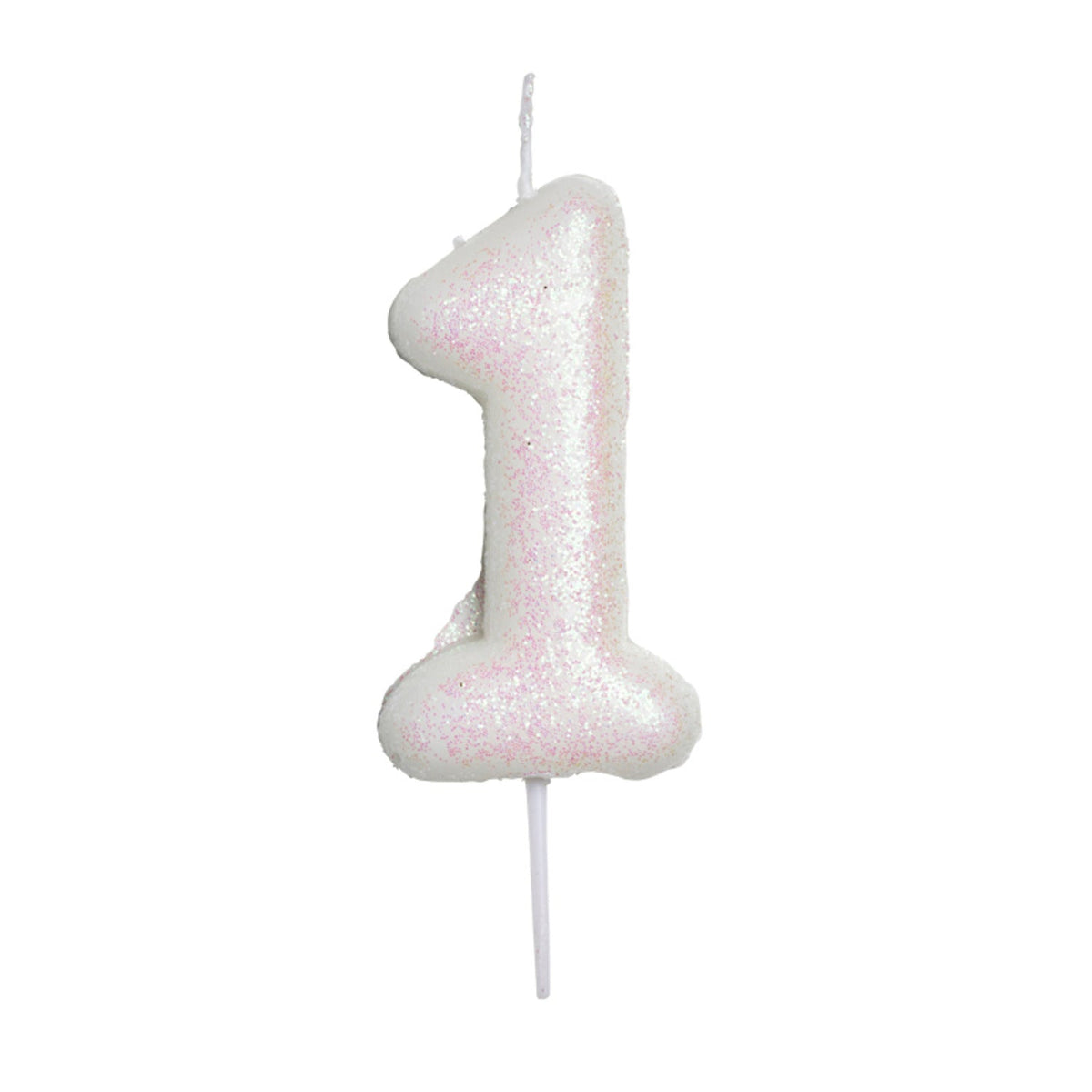 Anniversary House Iridescent White Number 1 Candle