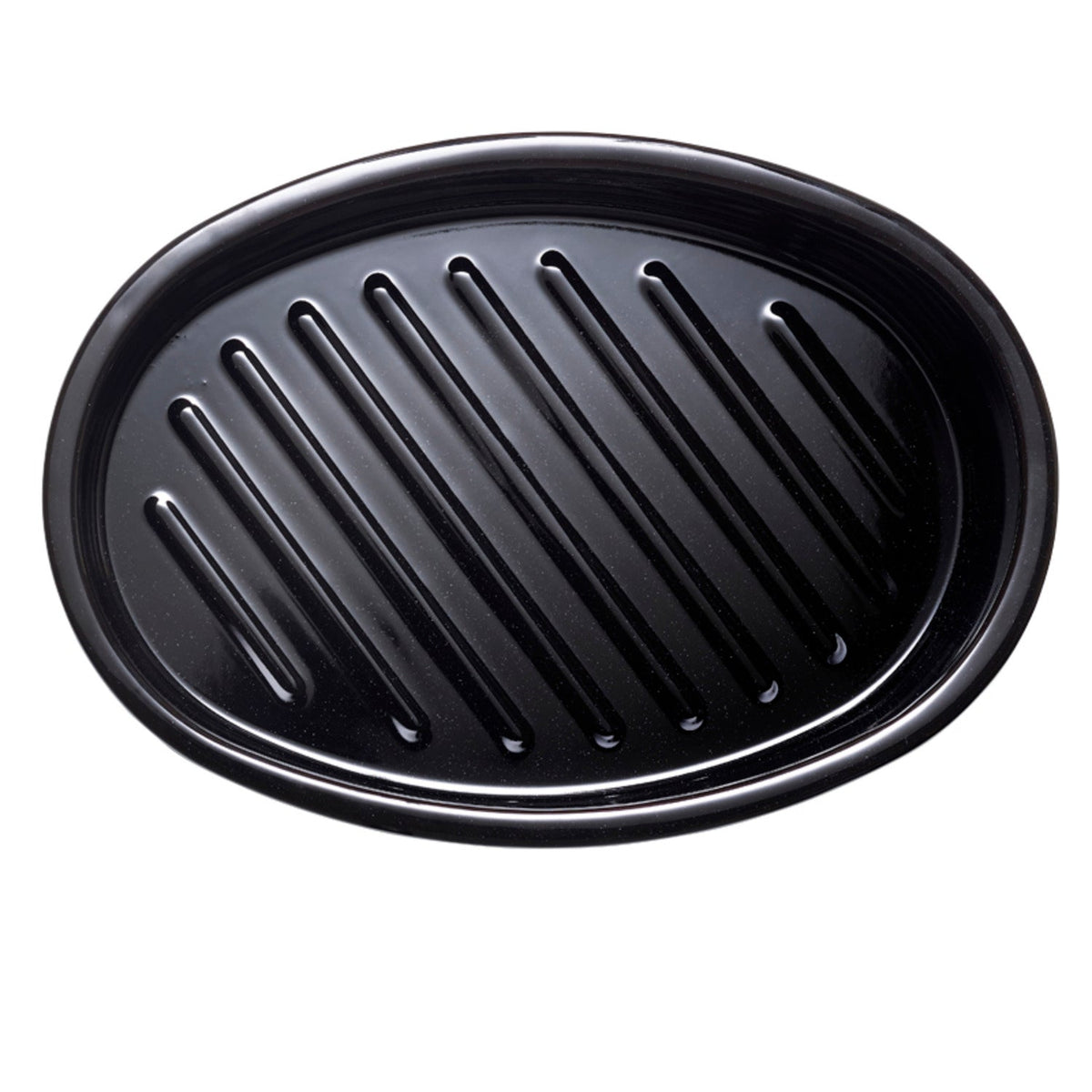 Enamel Self Basting Oval Roasting Tin with Lid