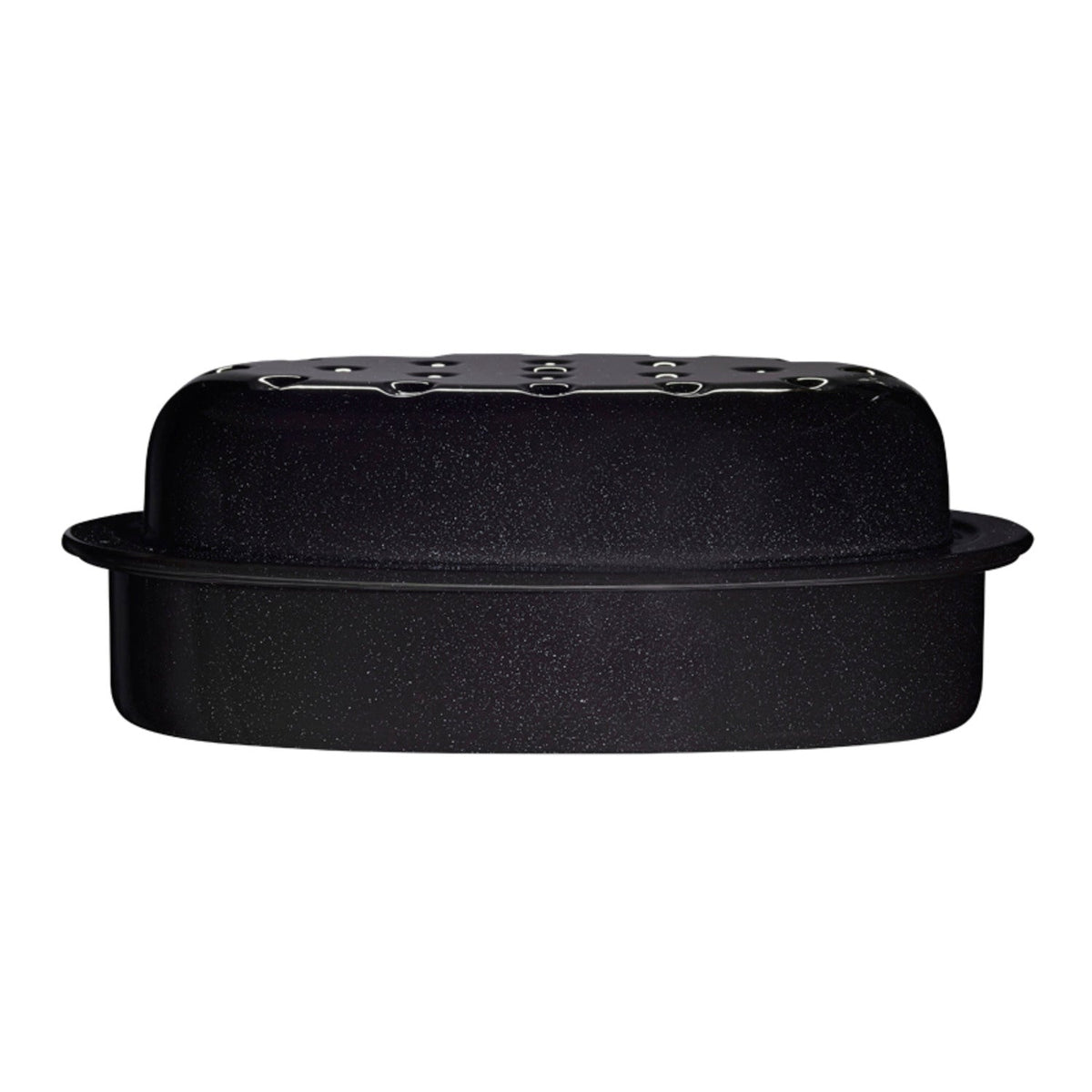 Enamel Self Basting Oval Roasting Tin with Lid