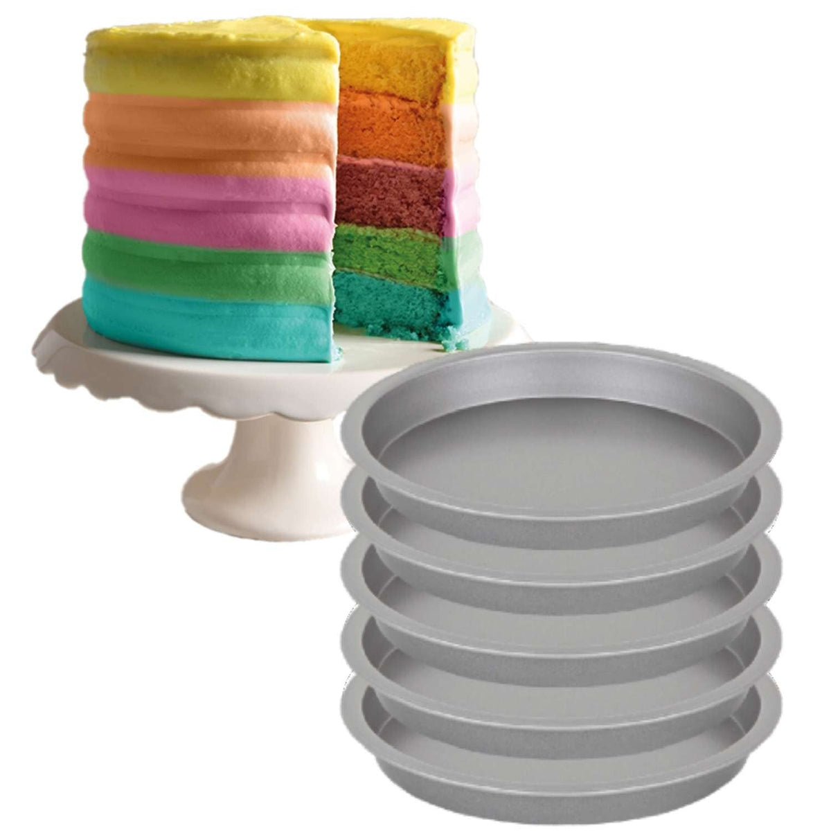 Lakeland Layer Cake 5pc Pan Set – 18cm Dia