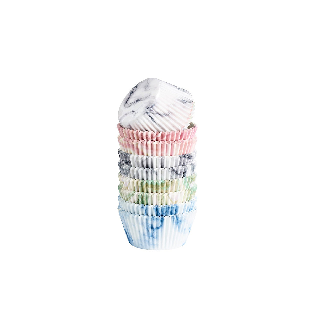 120 Marbled Greaseproof Cupcake Cases – 8 Designs