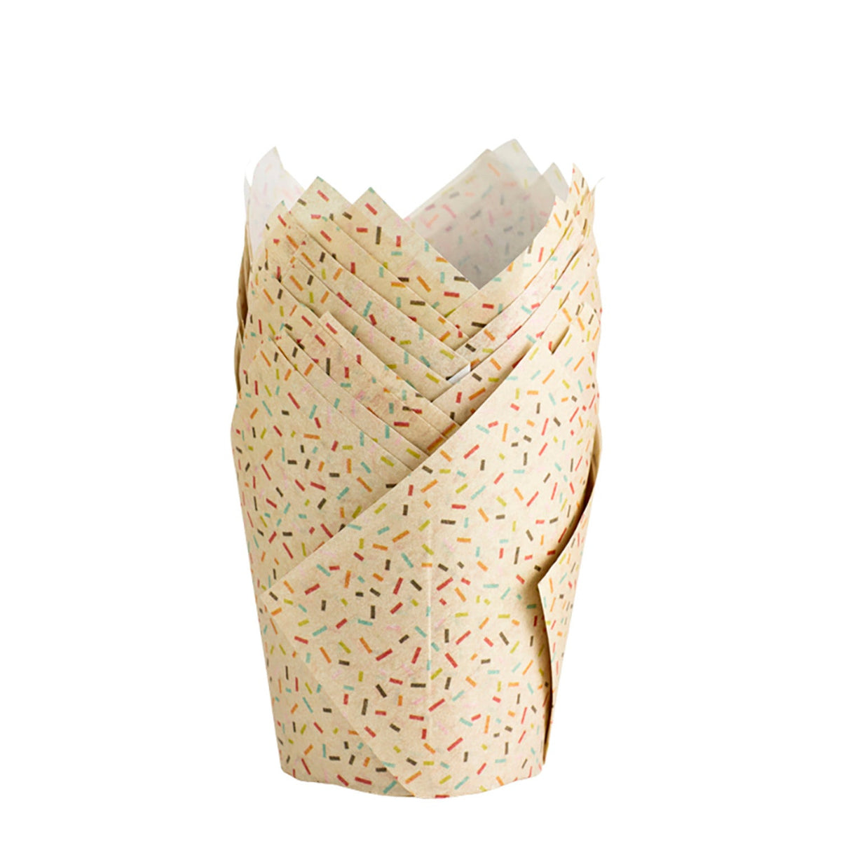 24 Speckled Craft Paper Greaseproof Tulip Shaped Muffin Cases