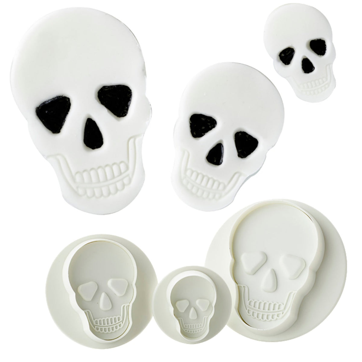 PME 3pc Halloween Skull Plunger Cutters set