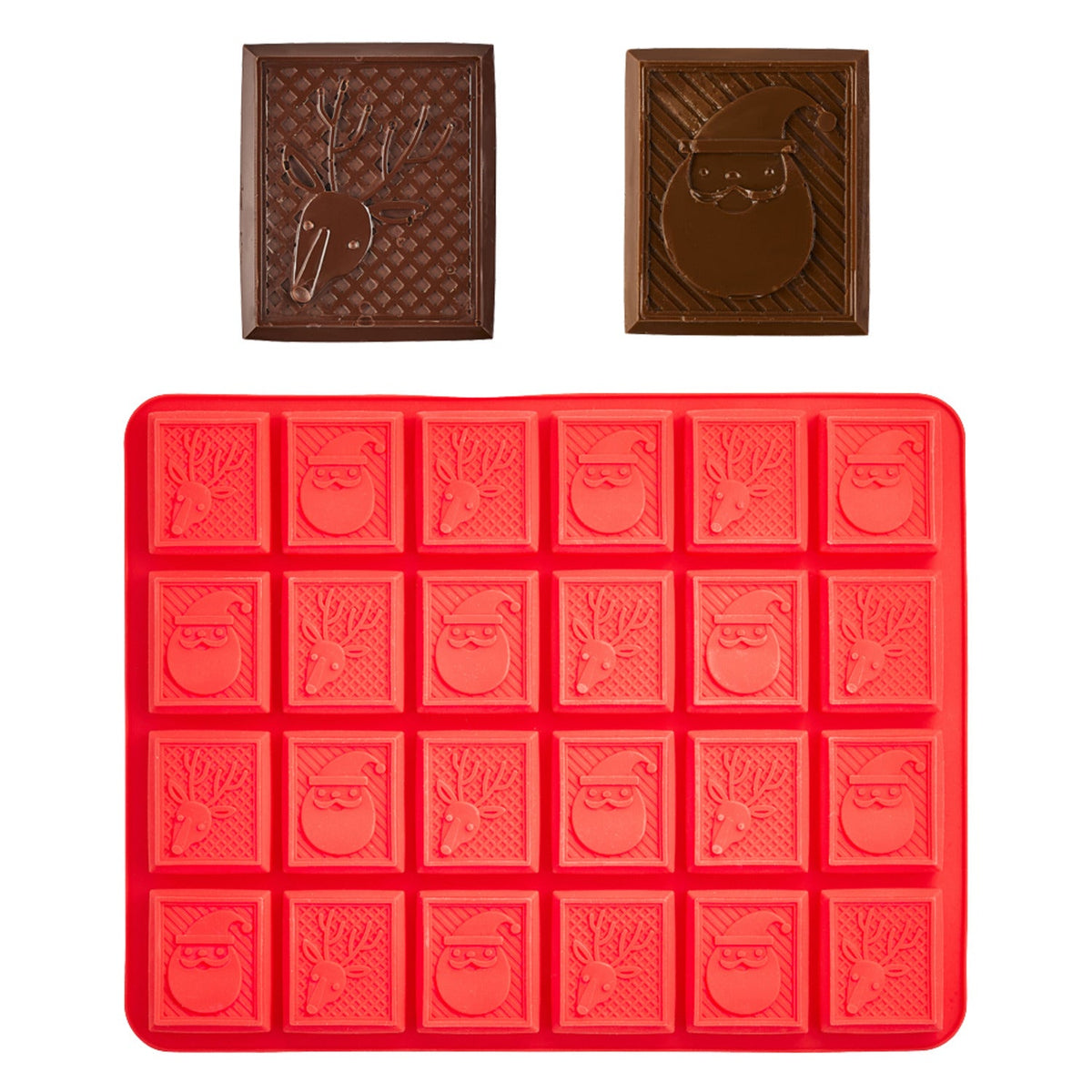 24-Shape Santa & Reindeer Silicone Mould