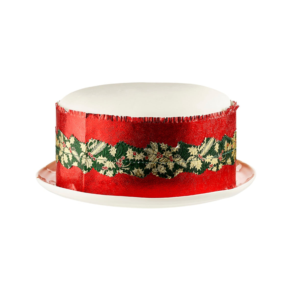 Red Holly Christmas Cake Frill