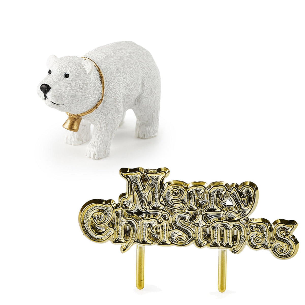 Polar Bear and Merry Christmas Resin Cake Topper