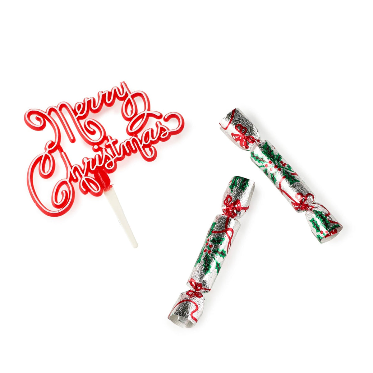 3pc Christmas Cracker Cake Topper Set