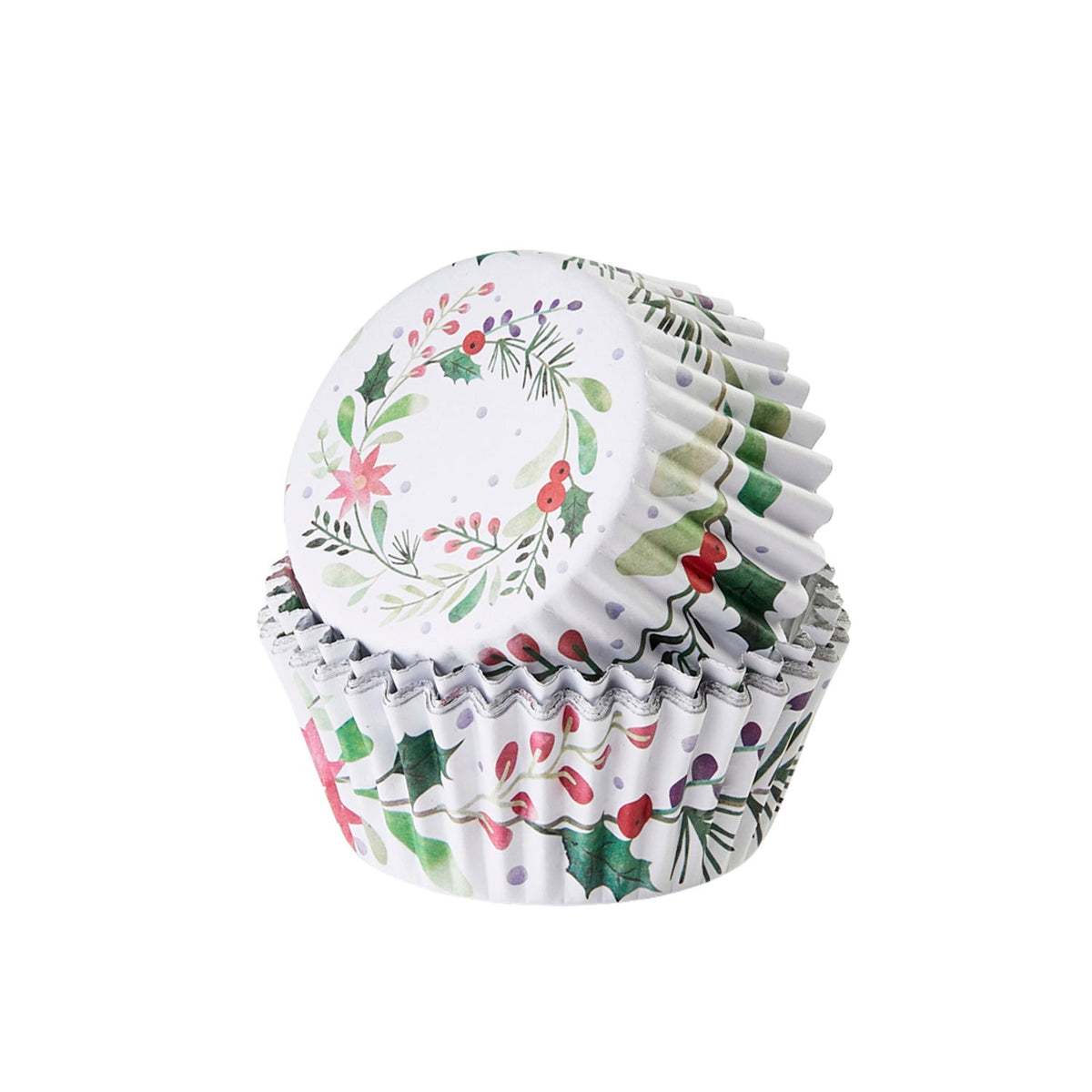 30 PME Foil-Lined Wreath Paper Cupcake Cases