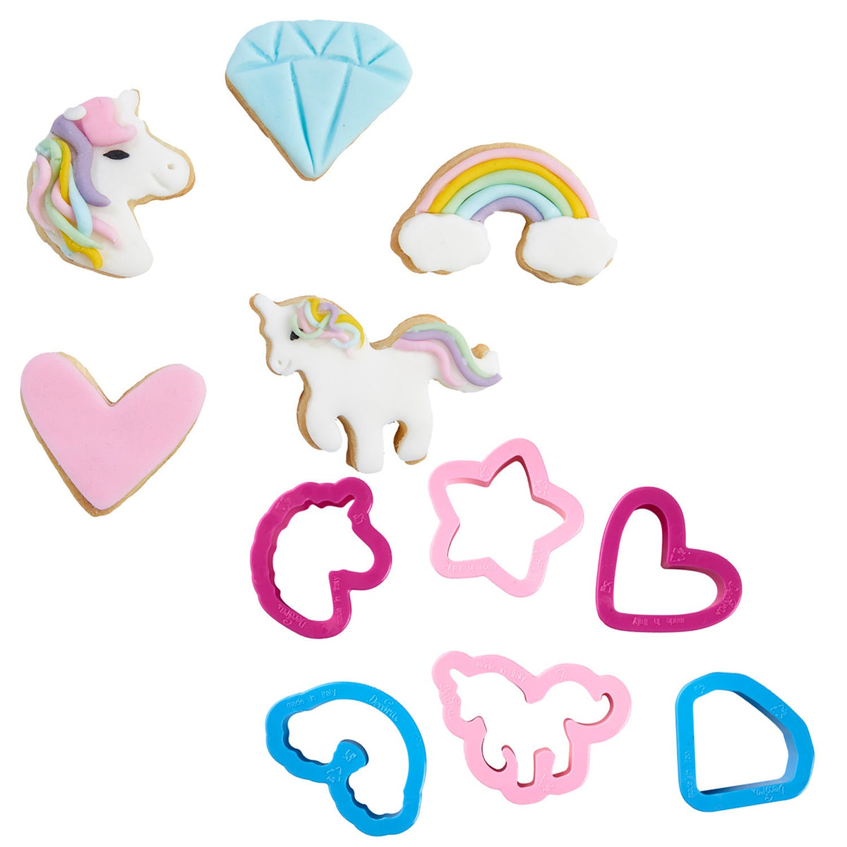6 Mini Unicorn Cookie Cutters