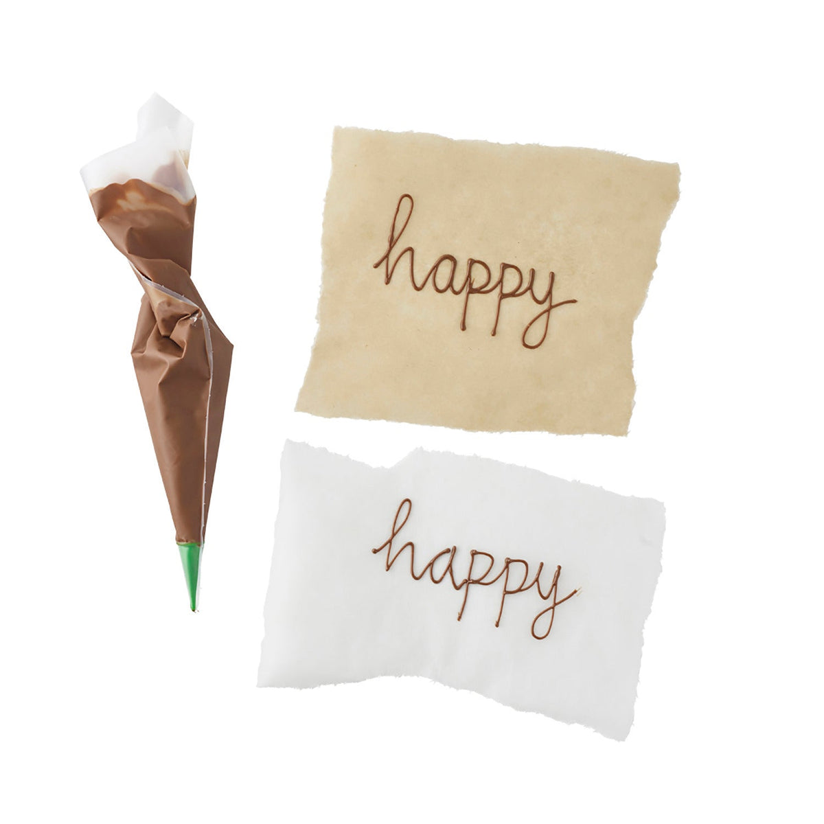 10 Writing and Chocolate Piping Nozzles with Bags