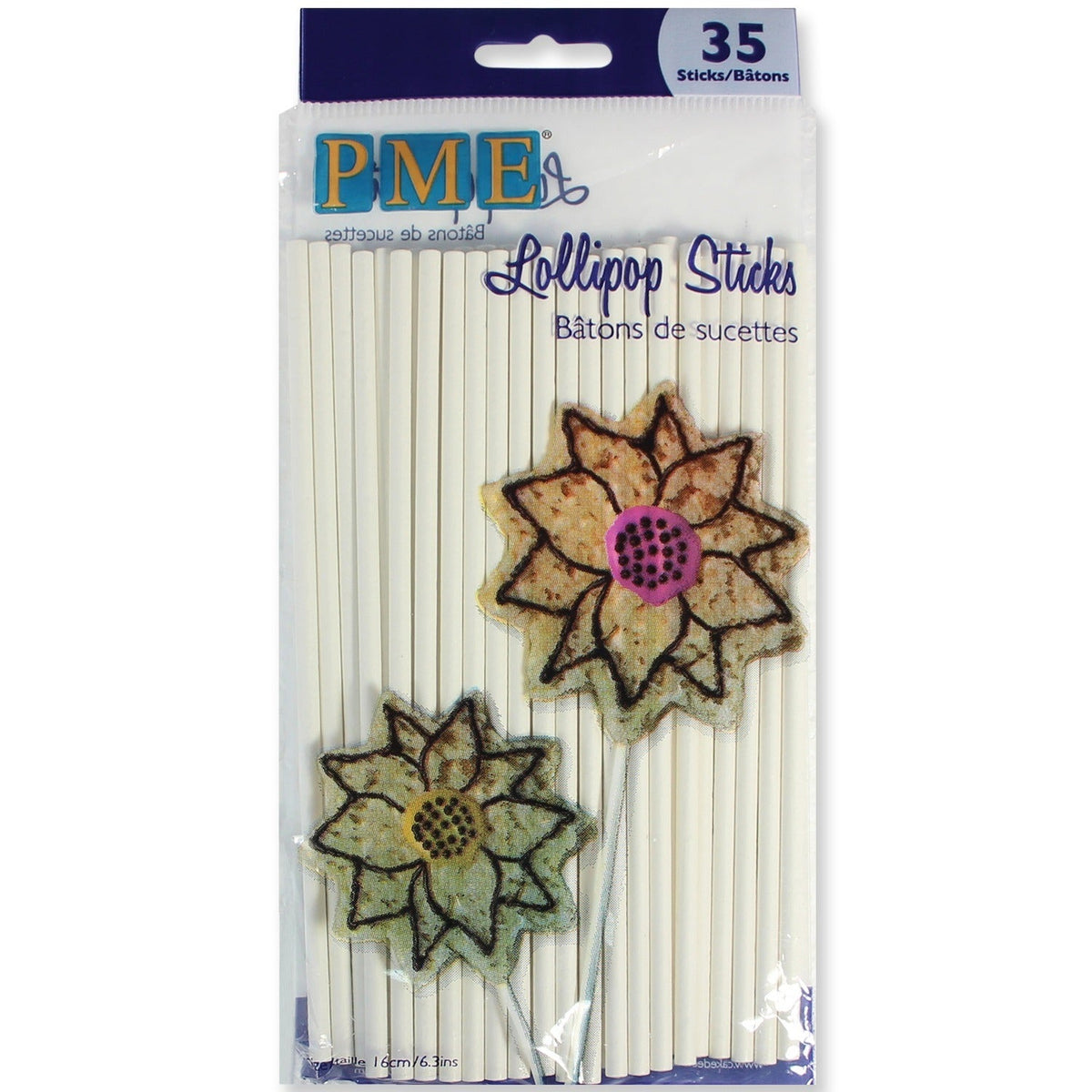 35 Paper Lollipop Sticks 16cm