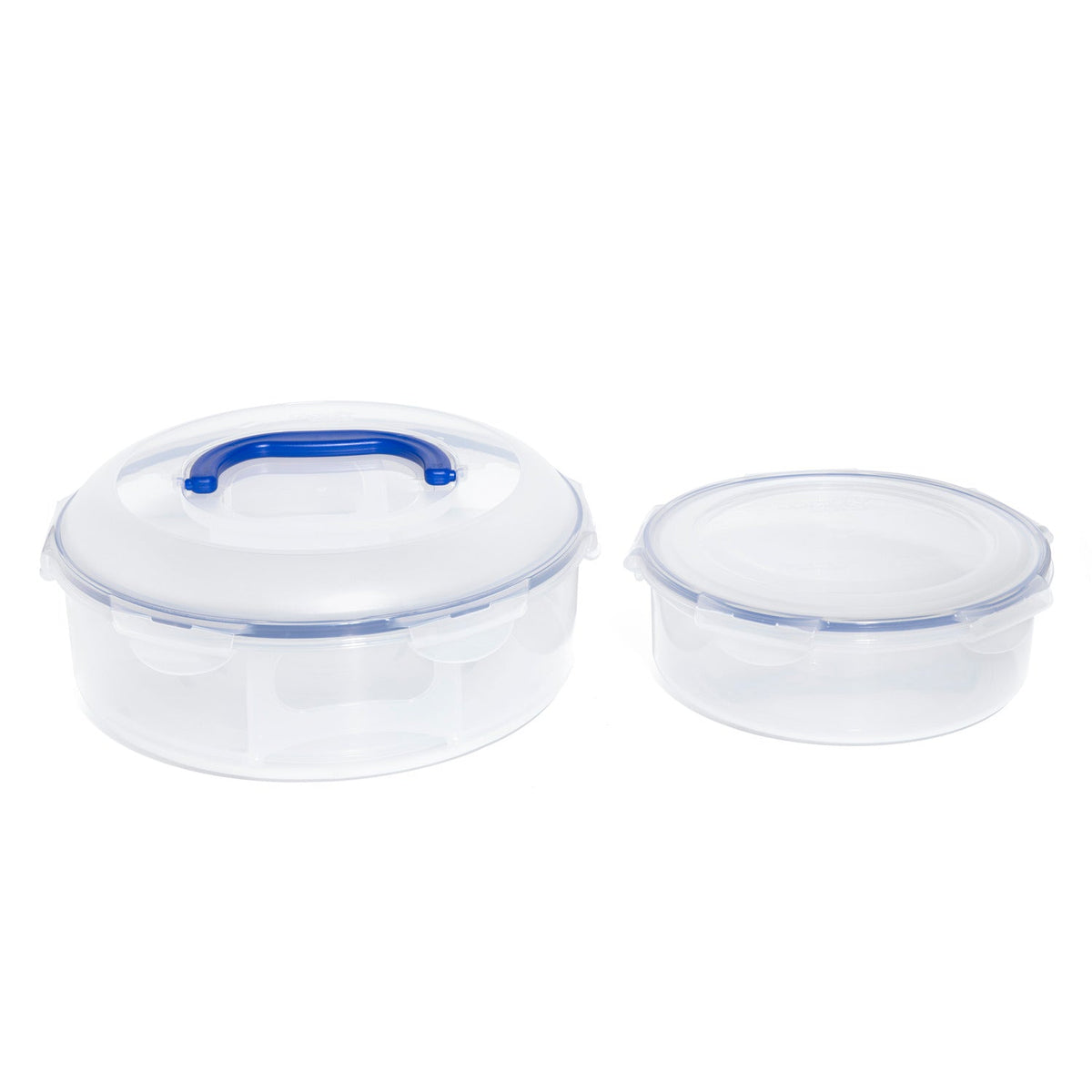 Set of 2 LocknLock Clear Round Cake Carriers