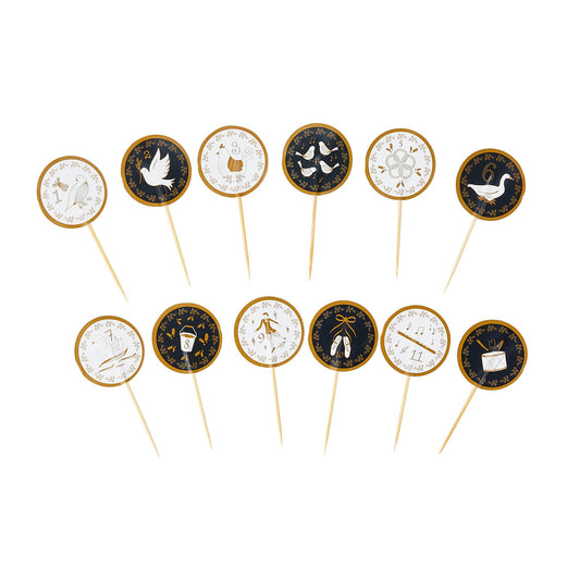 12 Days of Christmas Cupcake Toppers – Pack of 24