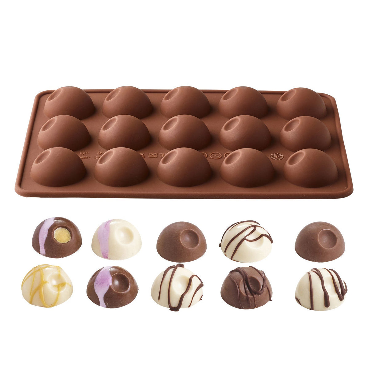 2 Lakeland Round Domed Chocolate Moulds