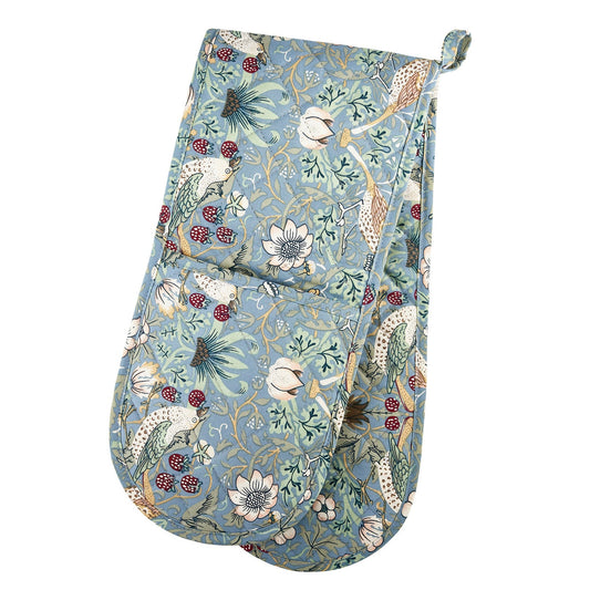 William Morris Blue Strawberry Thief Double Oven Glove
