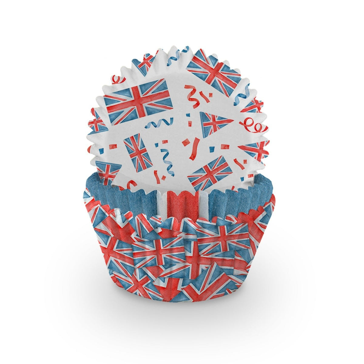 60 Union Jack Cupcake Cases