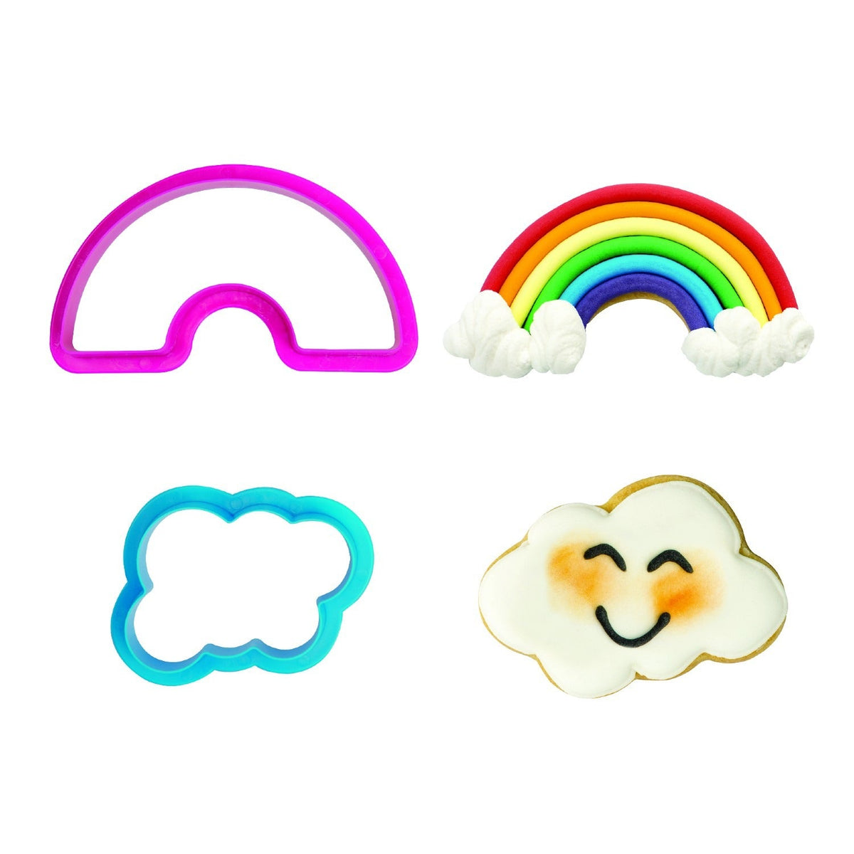Decora Rainbow and Cloud Cookie Cutter Set