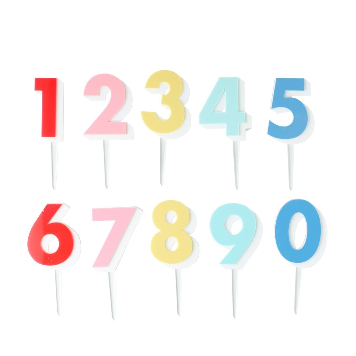 Meri Meri Rainbow Acrylic Number Cake Toppers