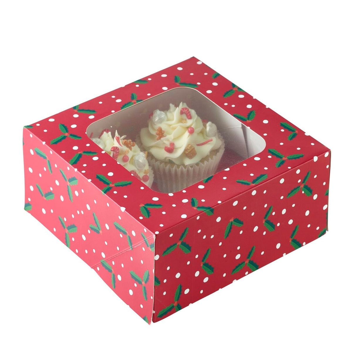 2 Winter Berry Cupcake Presentation Boxes