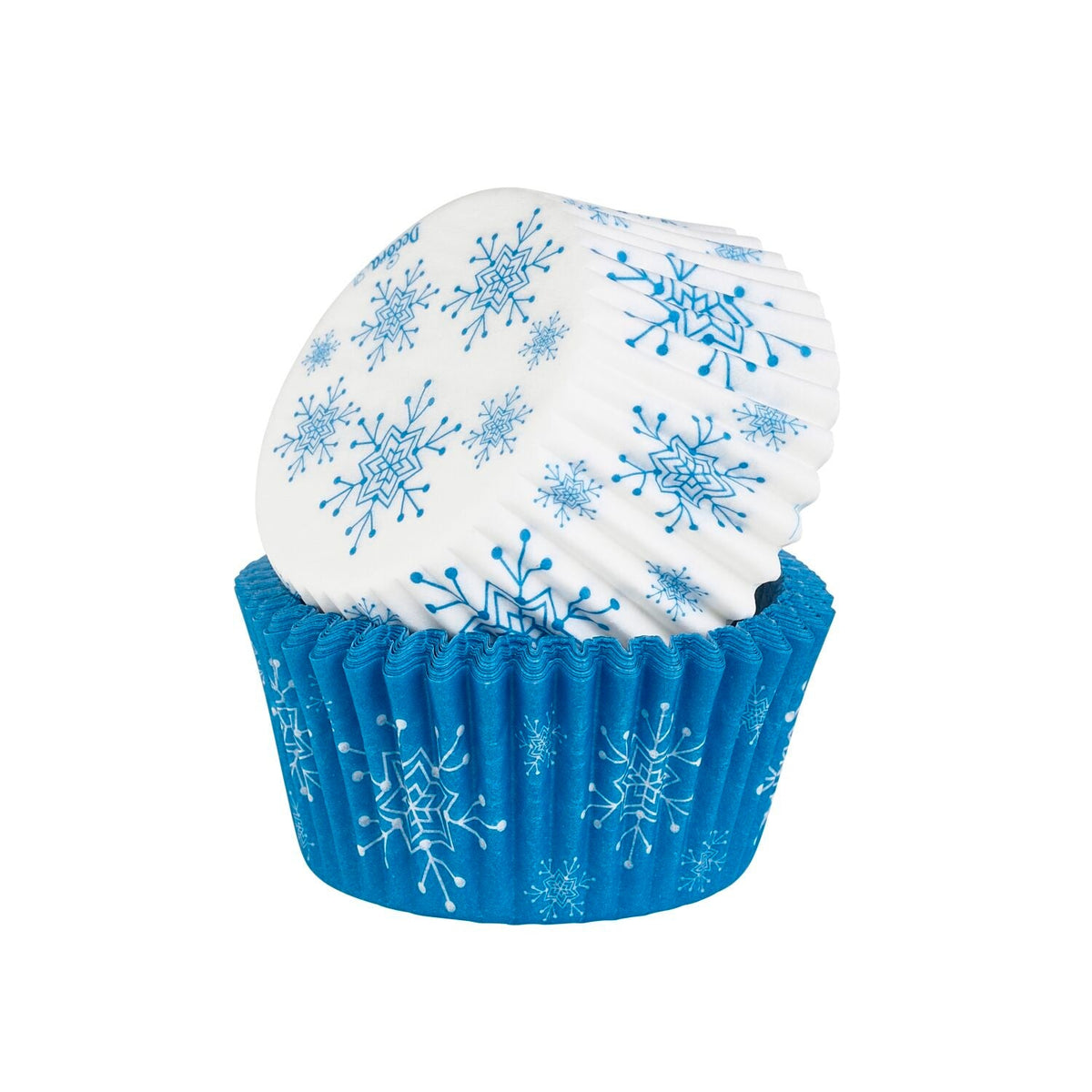 36 Blue and White Snowflake Cupcake Cases