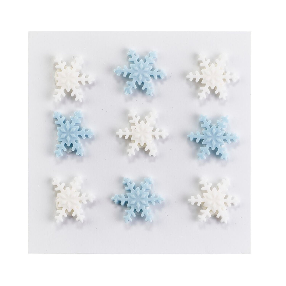 9 Edible Mini Snowflake Sugarcraft Cupcake Toppers