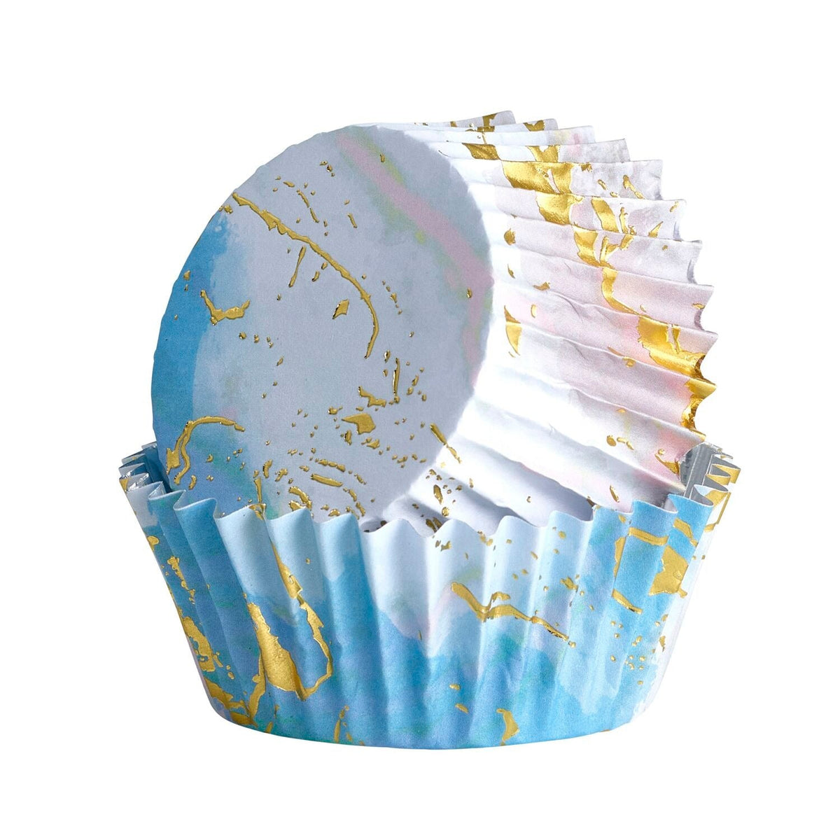 60 Gold Foil Marble Cupcake Cases