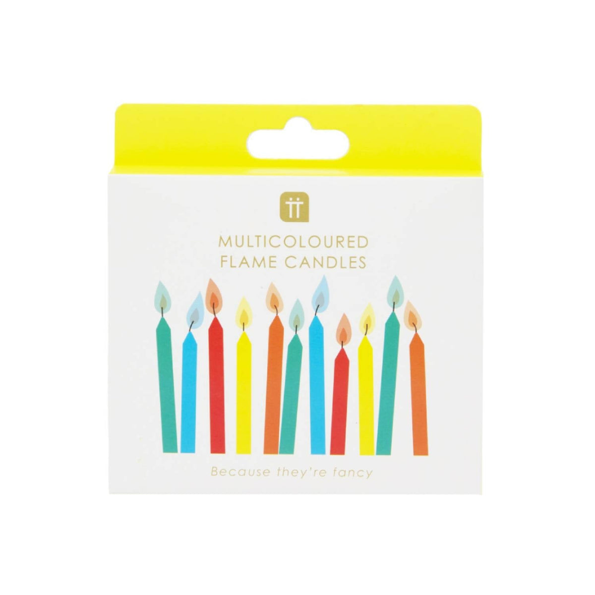 12 Talking Tables Rainbow Candles with Coloured Flames