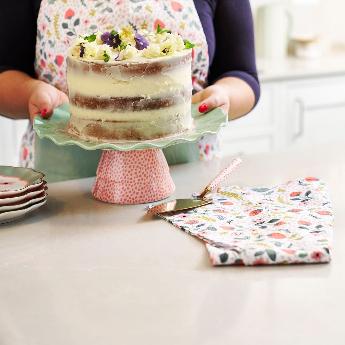 Strawberry Patch Cake Stand