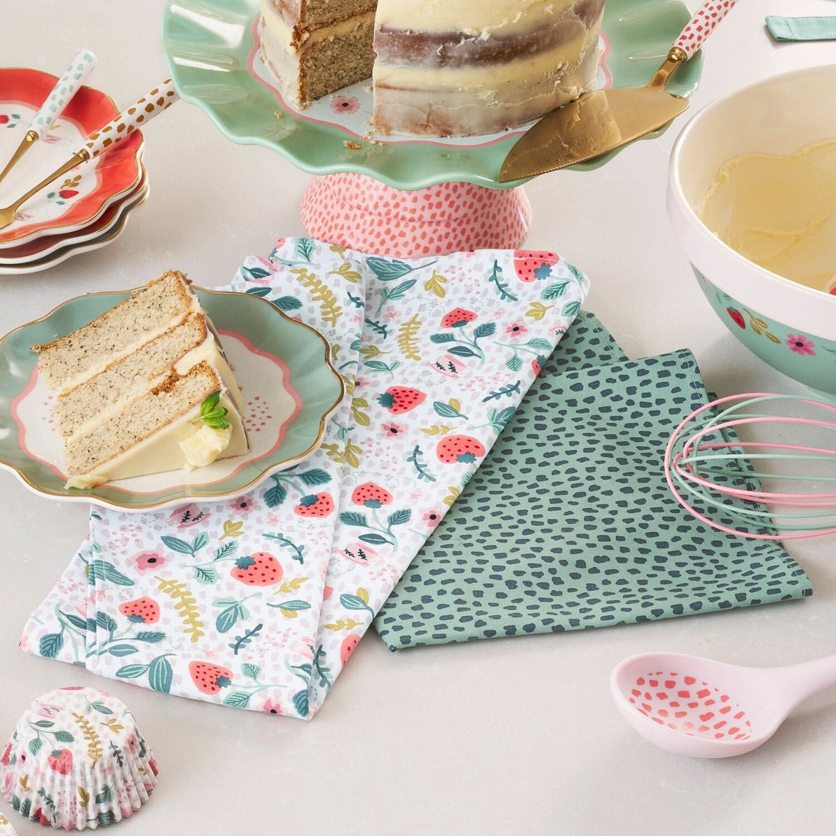 2 Strawberry Patch Tea Towels