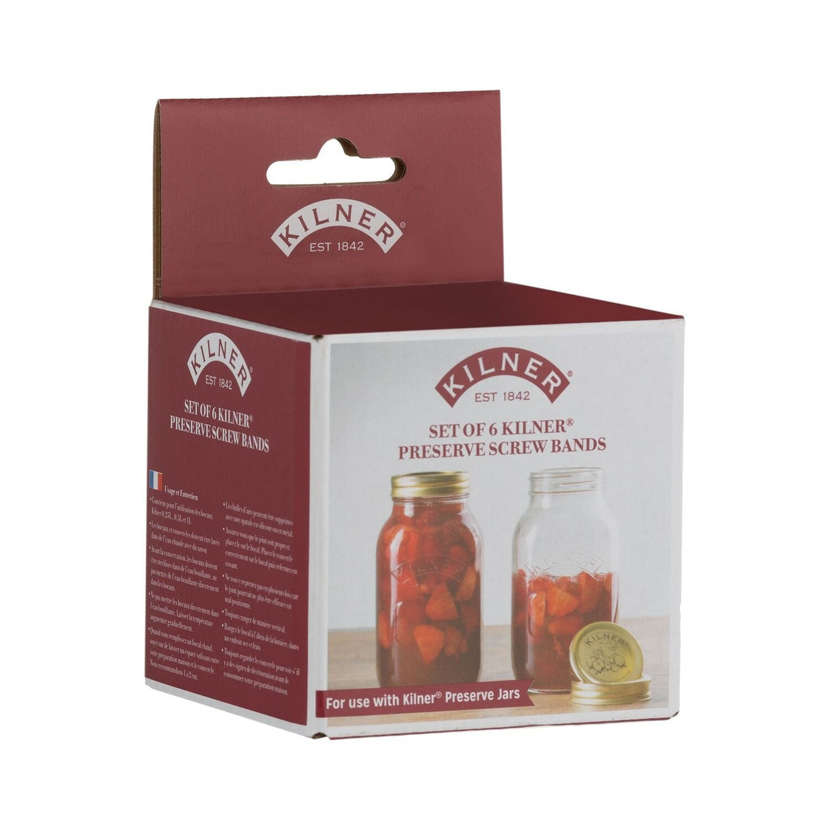 Kilner Regular Mouth Jar Screw Bands – Pack of 6
