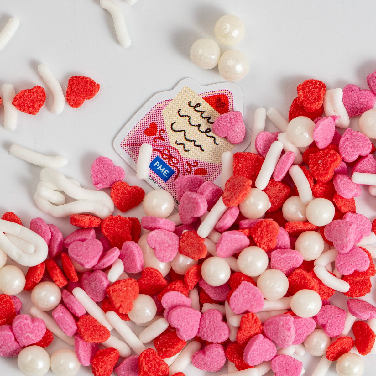 PME Mini Hearts and Love Mix Jar of Sprinkles