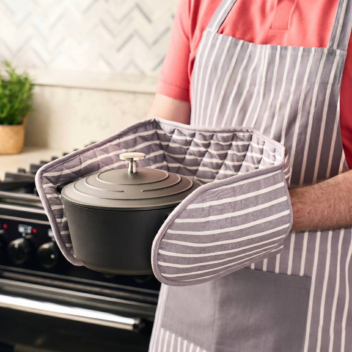 Lakeland Grey Butcher Double Oven Glove