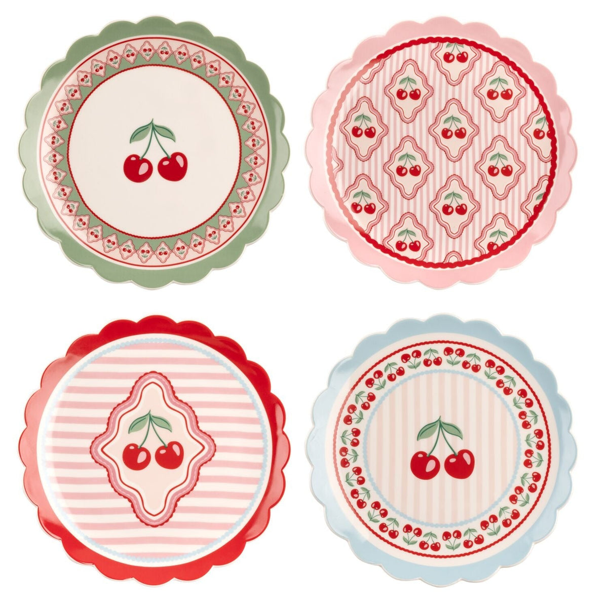 Lakeland Cherry Delight Cake Plates – Set of Four