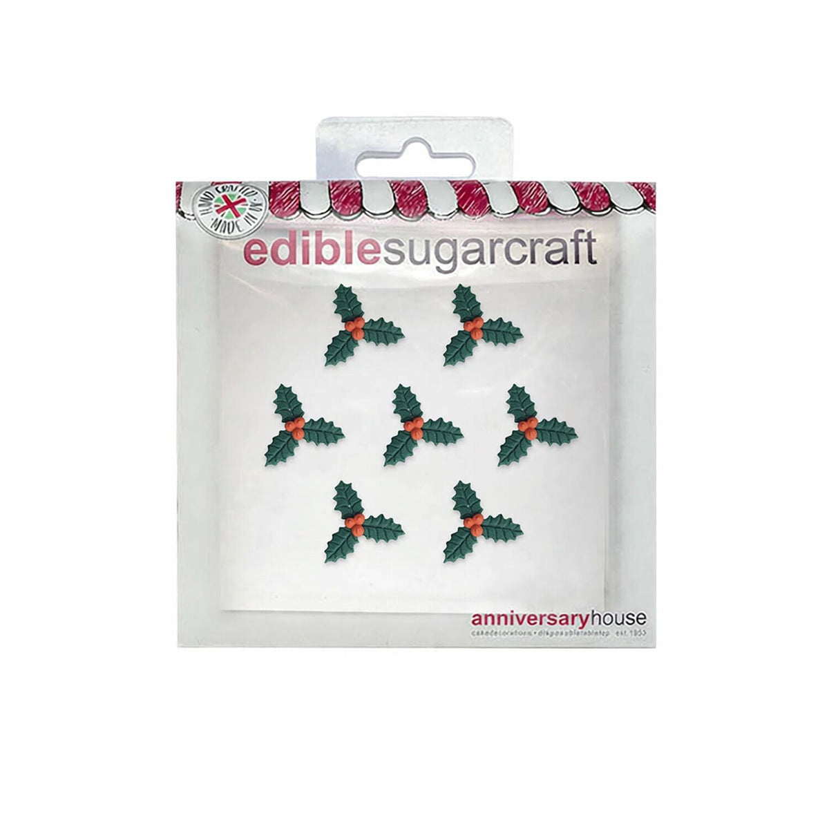 Holly Sugarcraft Toppers – Pack of 7
