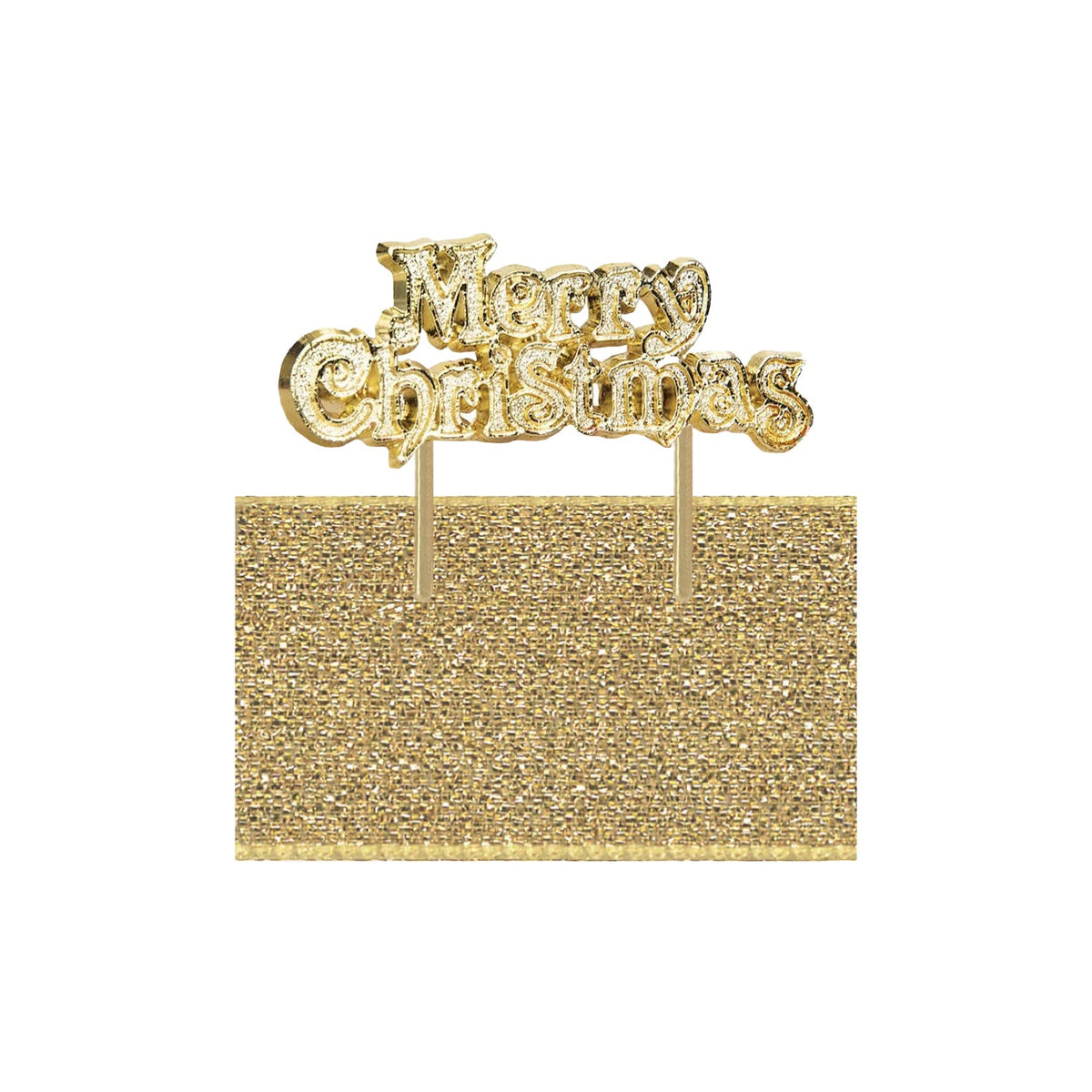 Gold Cake Ribbon and Merry Christmas Motto