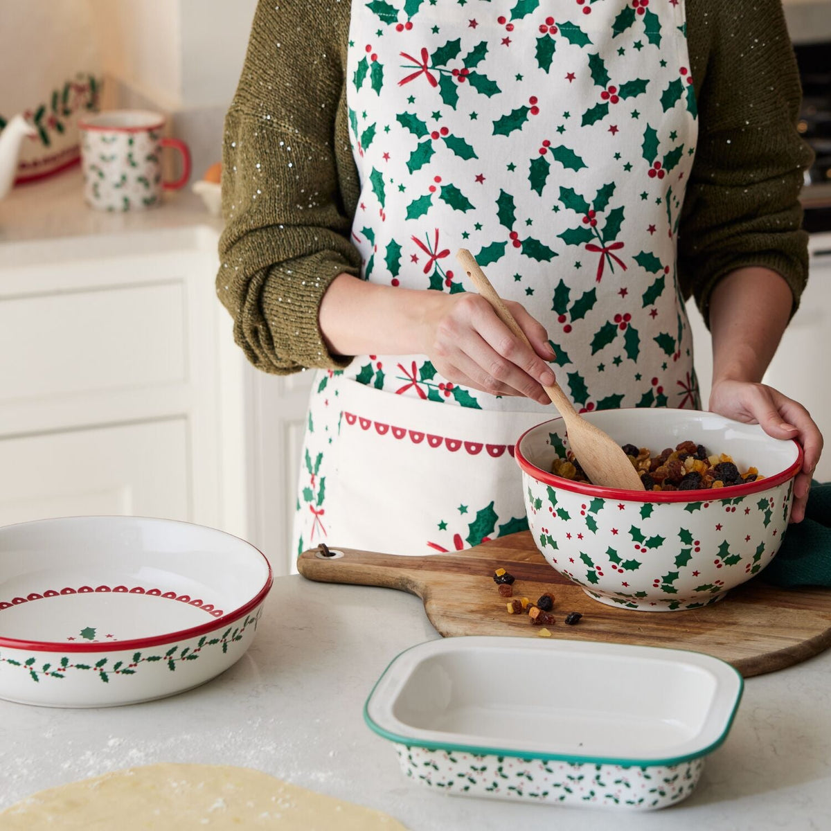 Lakeland Christmas Holly Mixing Bowl