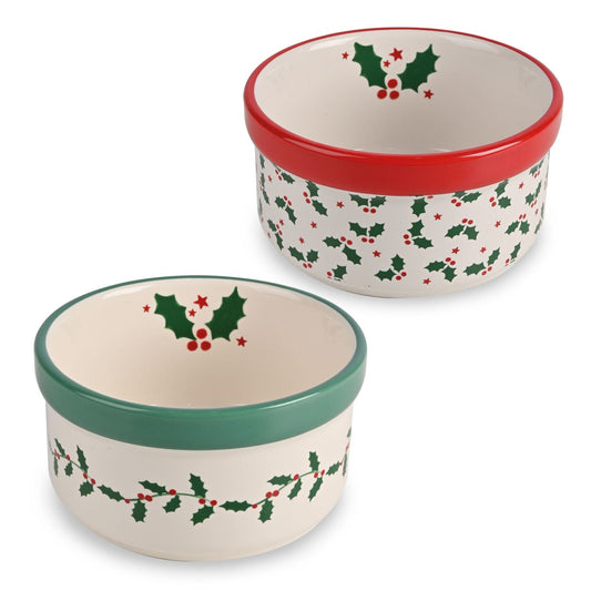 Lakeland Christmas Holly Ramekins – Set of 2