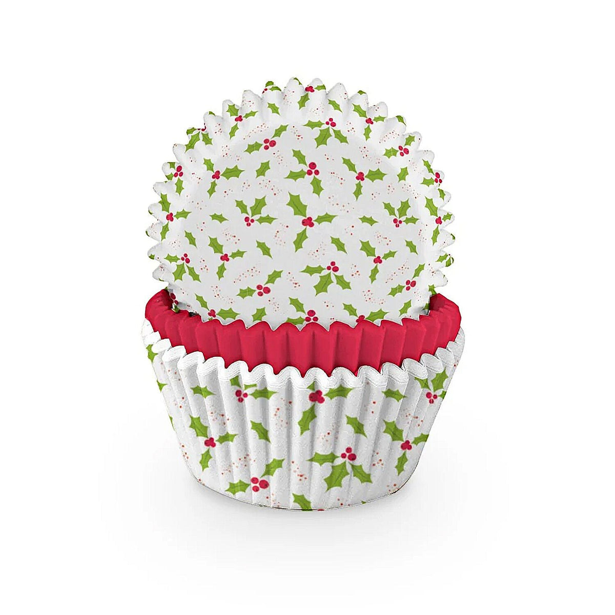 Holly Print Cupcake Cases – Pack of 60
