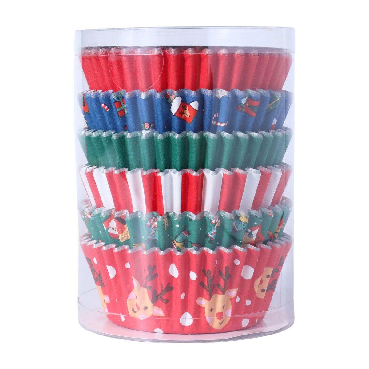 Santa Christmas Foil-lined Cupcake Cases – Pack of 100