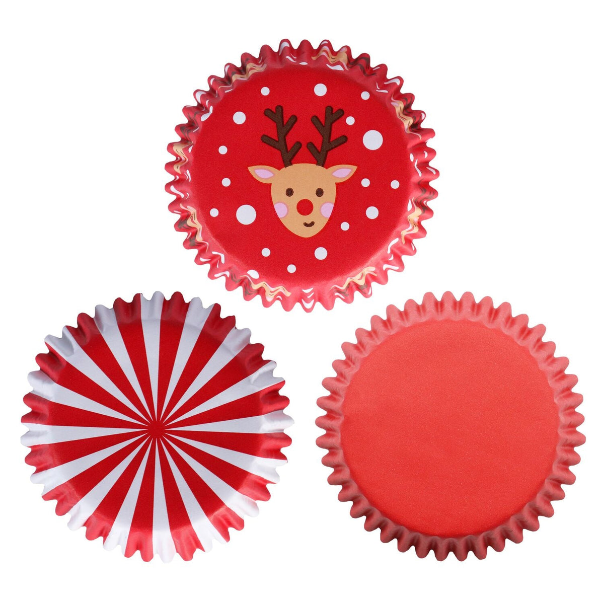 Santa Christmas Foil-lined Cupcake Cases – Pack of 100