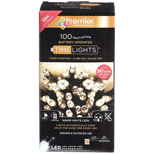 100 Warm White LED Time Lights