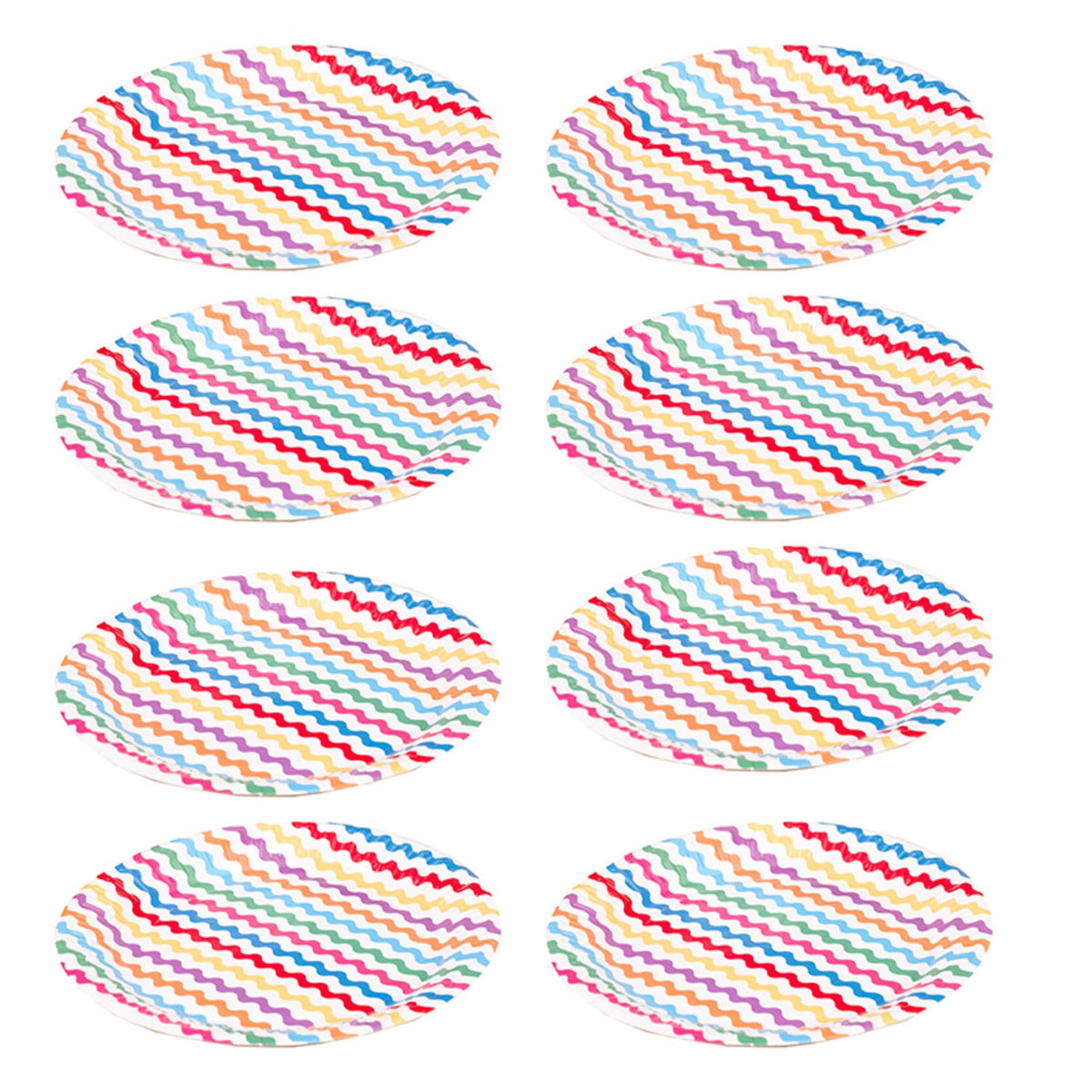 Carnival Partyware Multi Waves Paper Plates – Pack of 8
