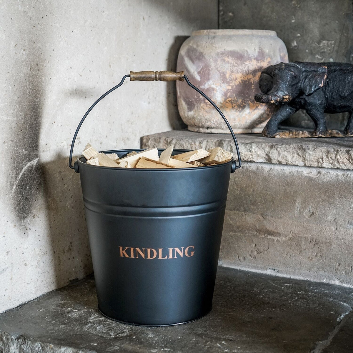 Black Kindling Bucket