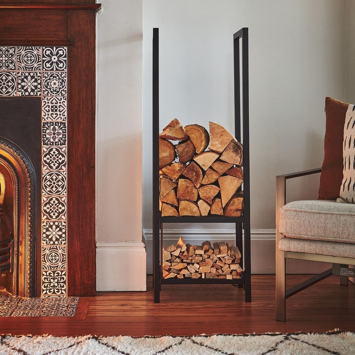 Tall Square Shelved Log Storage