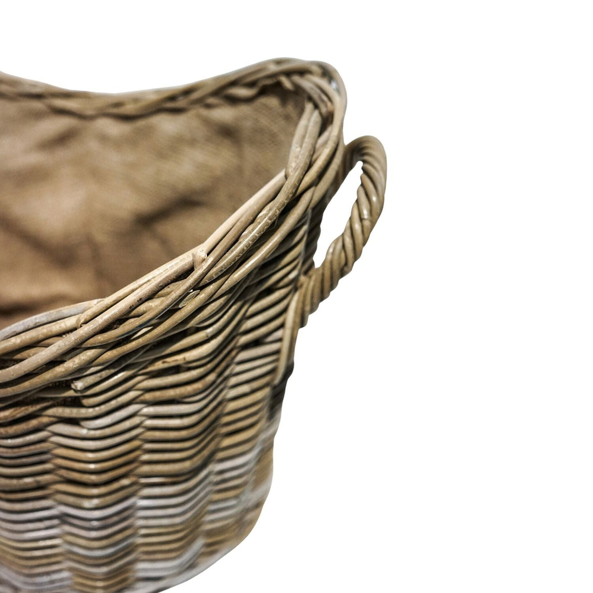 Oval Wicker Lined Log Basket
