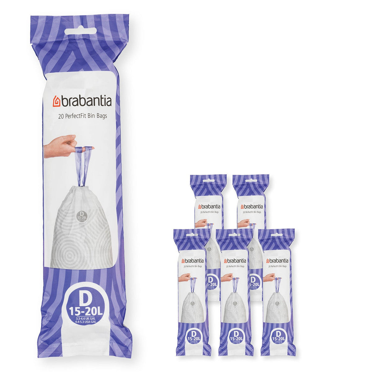 120 Brabantia PerfectFit Bin Bags 15-20L