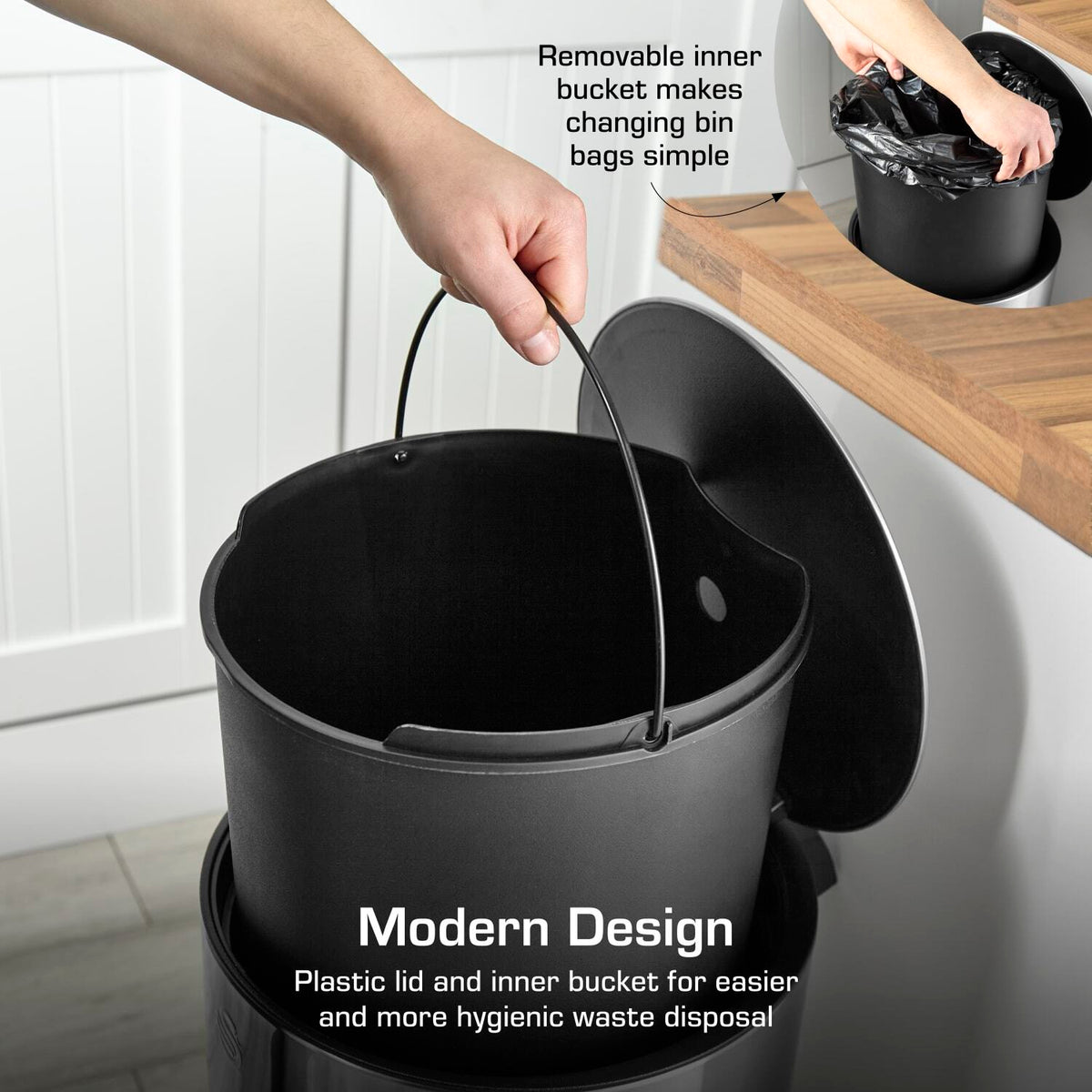 Swan 30L Round Pedal Bin