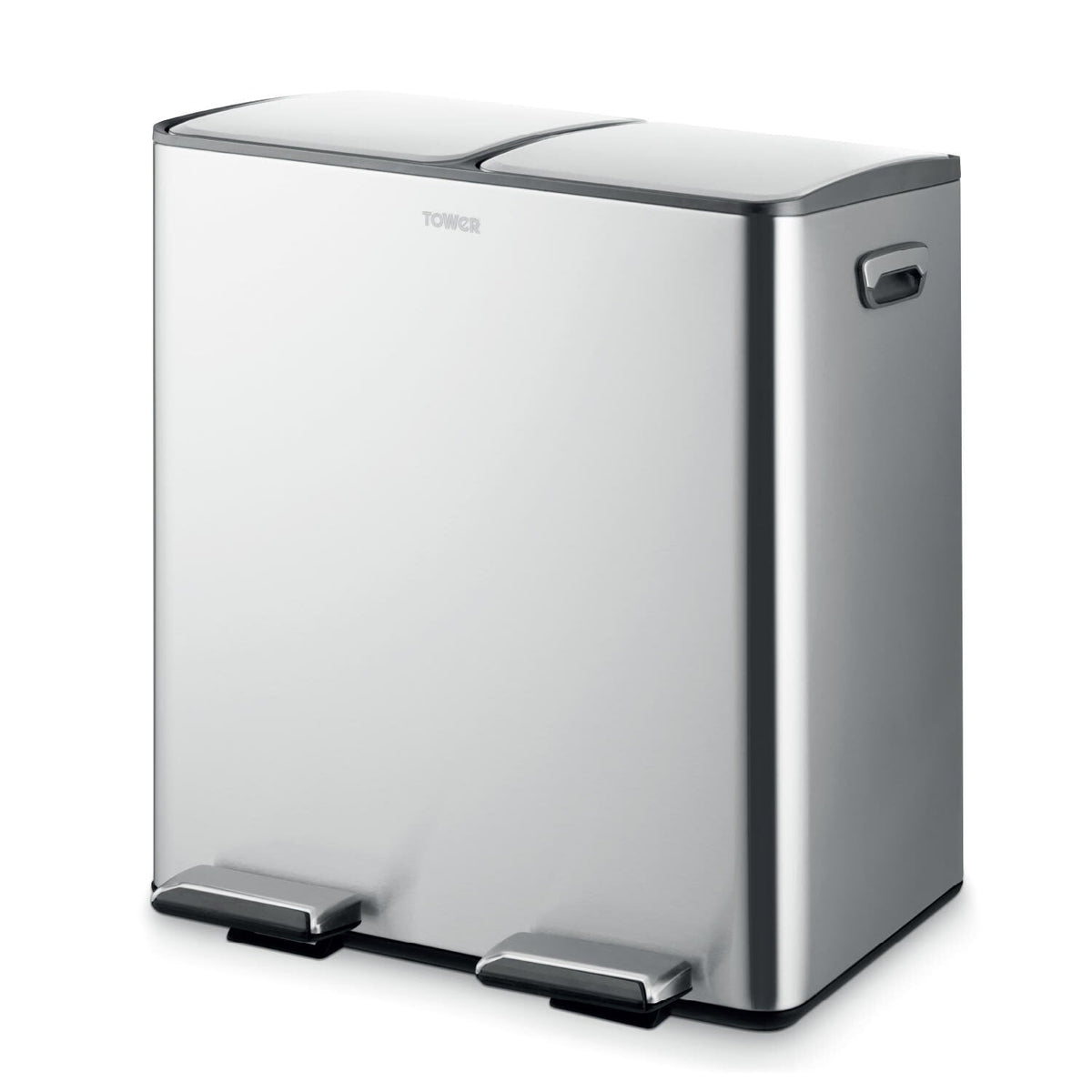 Tower 40L Rectangular Pedal Bin - Silver