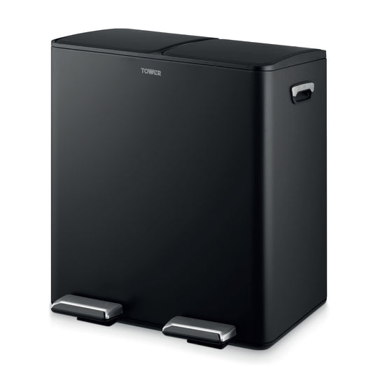 Tower 40L Recycling Pedal Bin - Stainless Steel