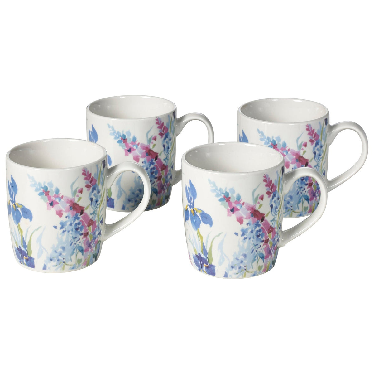 4 Pack Floral Mugs